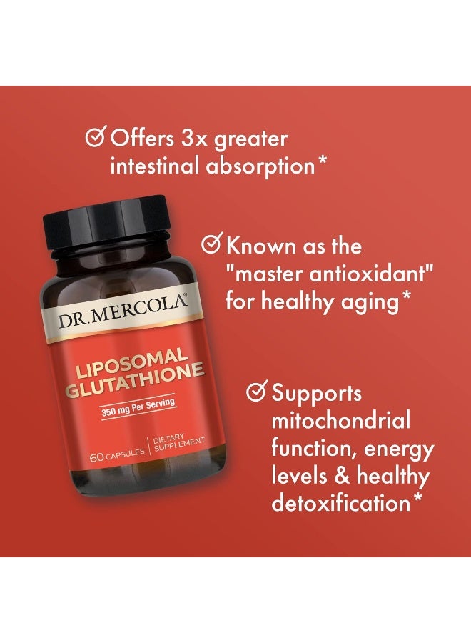Dr. Mercola Liposomal Glutathione, 30 Servings (60 Capsules), 350 mg Per Serving, Dietary Supplement, Supports Energy Production, Non-GMO - Image 4